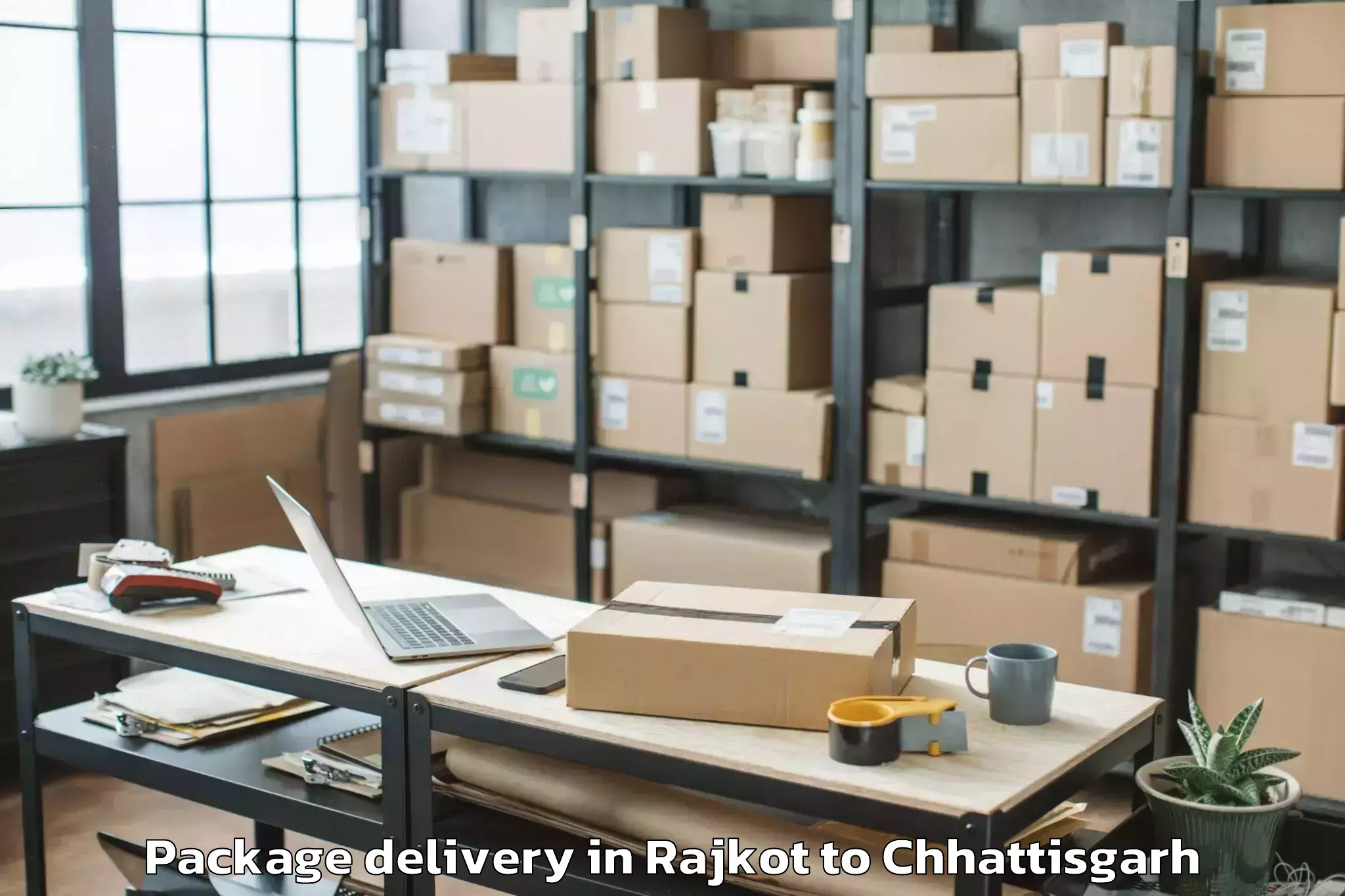 Hassle-Free Rajkot to Surajpur Jhikla Package Delivery